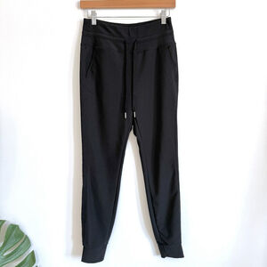 Halara Softlyzero Joggers Black Ribbed Women's Size Small Drawstring Pockets